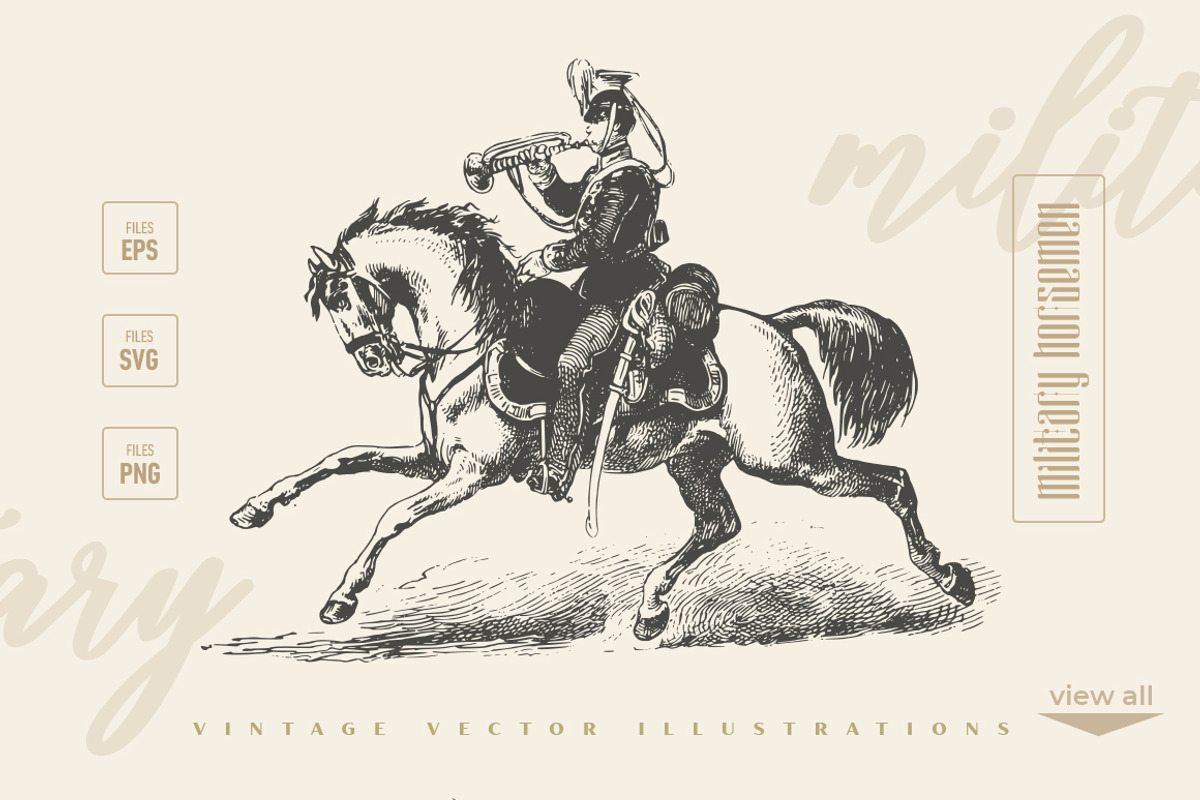 Horseman Retro Set, an Illustration by Retro Machine (Photo 3 of 5)