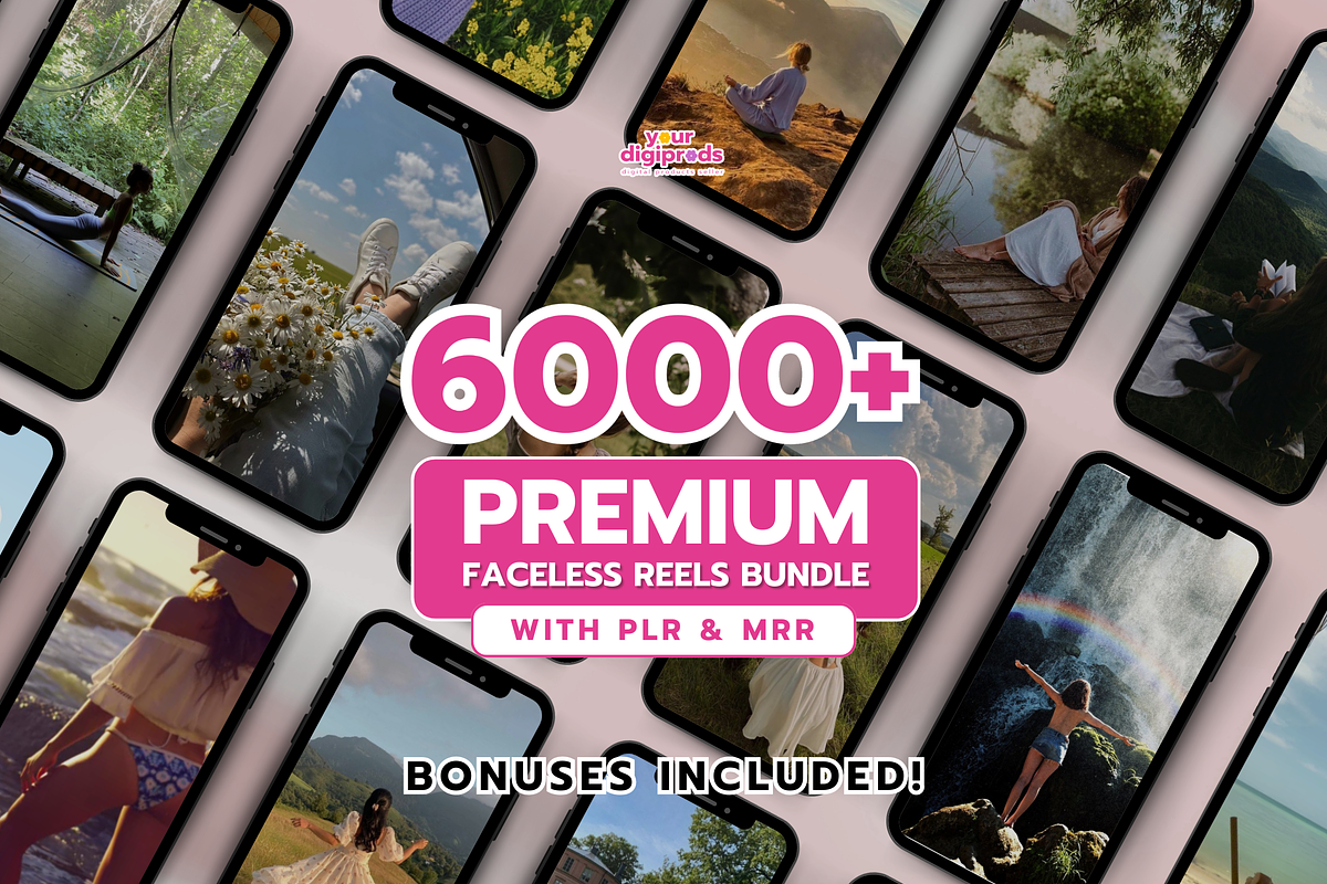 6000+ Faceless Reels PLR MRR, a Social Media Template by Your DigiProds (Photo 1 of 9)