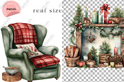 Watercolor Cozy Christmas Clipart, a Graphic by Digitals Art Hub (Thumbnail 8 of 10)