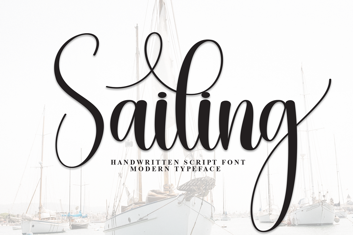 Sailing | Script Font, a Handwritten Font by Scratchones (Photo 1 of 9)