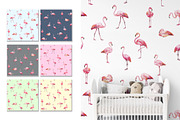Flamingo Tropical Seamless Patterns, a Pattern Graphic by PatternPalette (Thumbnail 2 of 12)