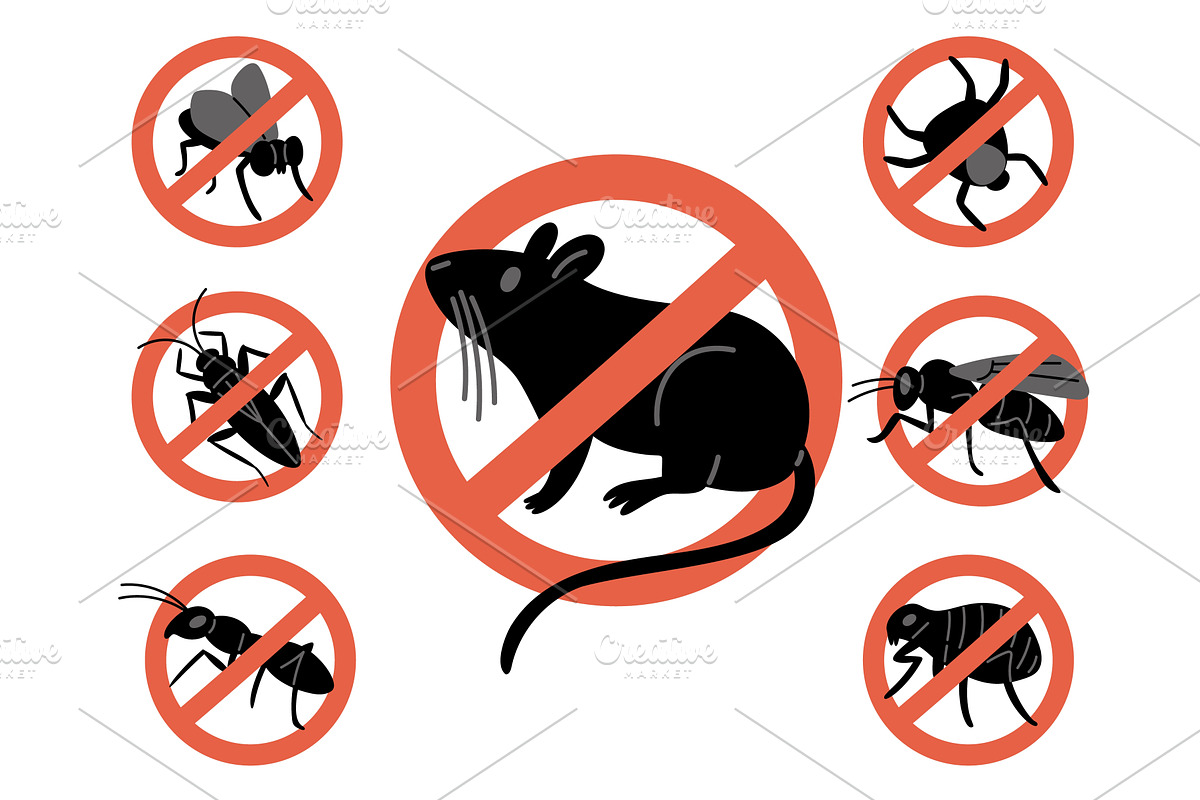 Prohibition sign against insects, an Animal Illustration by Vectorbuum