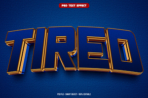 Tired 3D editable text effect, a Layer Style Add-On by Hello Muh