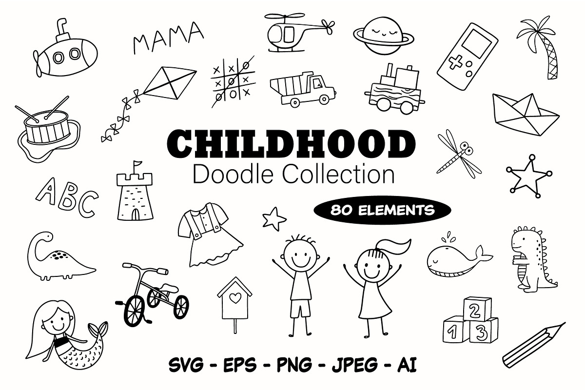 Kids’s Line Doodles, an Illustration by ElenaPlatovaArt (Photo 1 of 9)