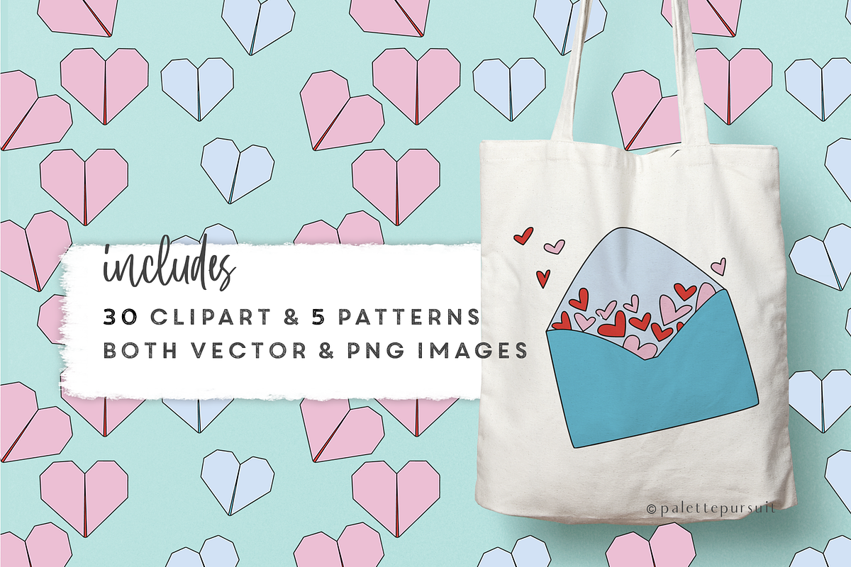 Vector Valentine clipart, patterns, a Pattern Graphic by Palette Pursuit (Photo 2 of 8)
