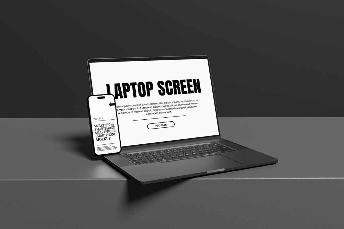 Laptop And Iphone Mockup, a Wearable Device Mockup by AndikaGraphic (Photo 4 of 6)