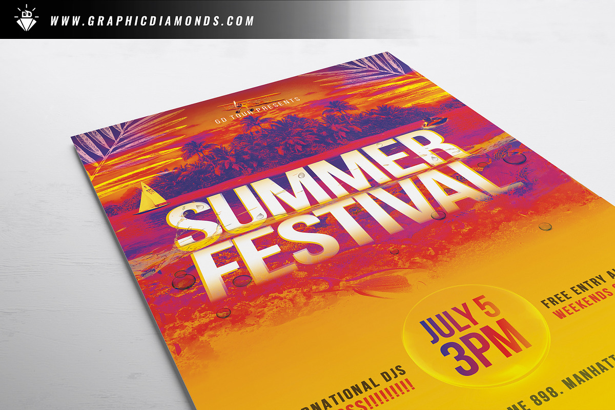 Summer Party Flyer & IG Template, a Flyer Template by GraphicDiamonds (Photo 5 of 8)
