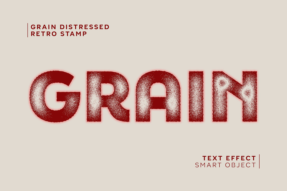 Grain Retro Stamp Text Effect, a Layer Style Add-On by studiogstock (Photo 1 of 2)