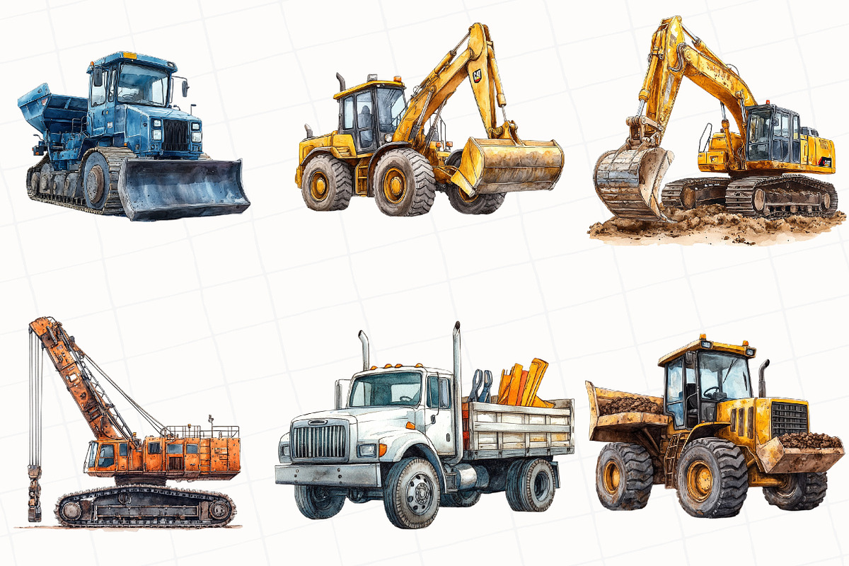 Construction Vehicles Clipart, an Illustration by OK Design (Photo 4 of 5)