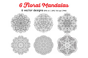 6 Floral Mandalas, a Decorative Illustration by Elen-Lane (Thumbnail 2 of 5)