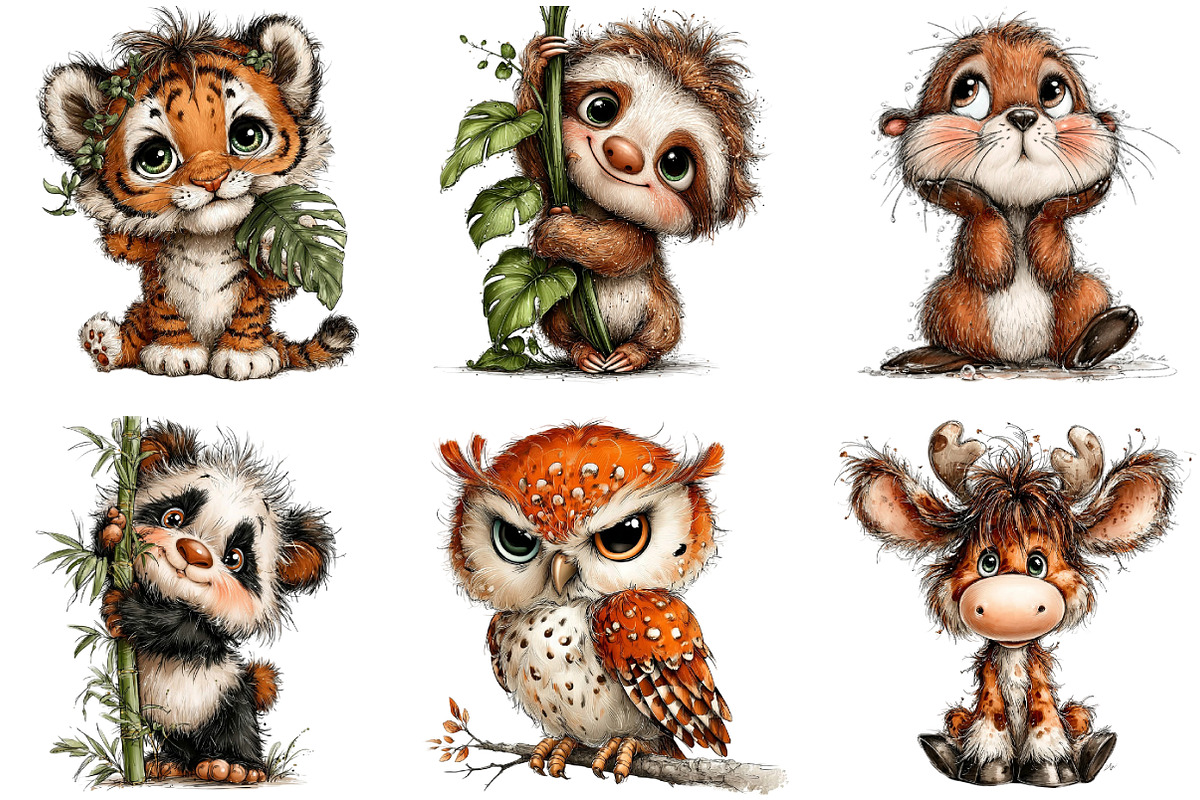 Baby Animal Clipart, an Illustration by DreamArtGraphic (Photo 3 of 5)