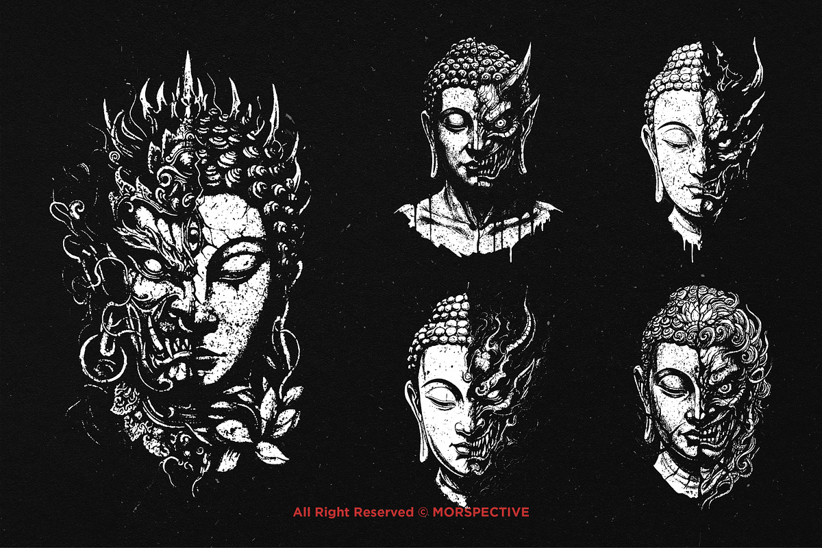 10 Bundle Dark Art Buddha Demon, an Illustration by Morspective (Photo 5 of 7)