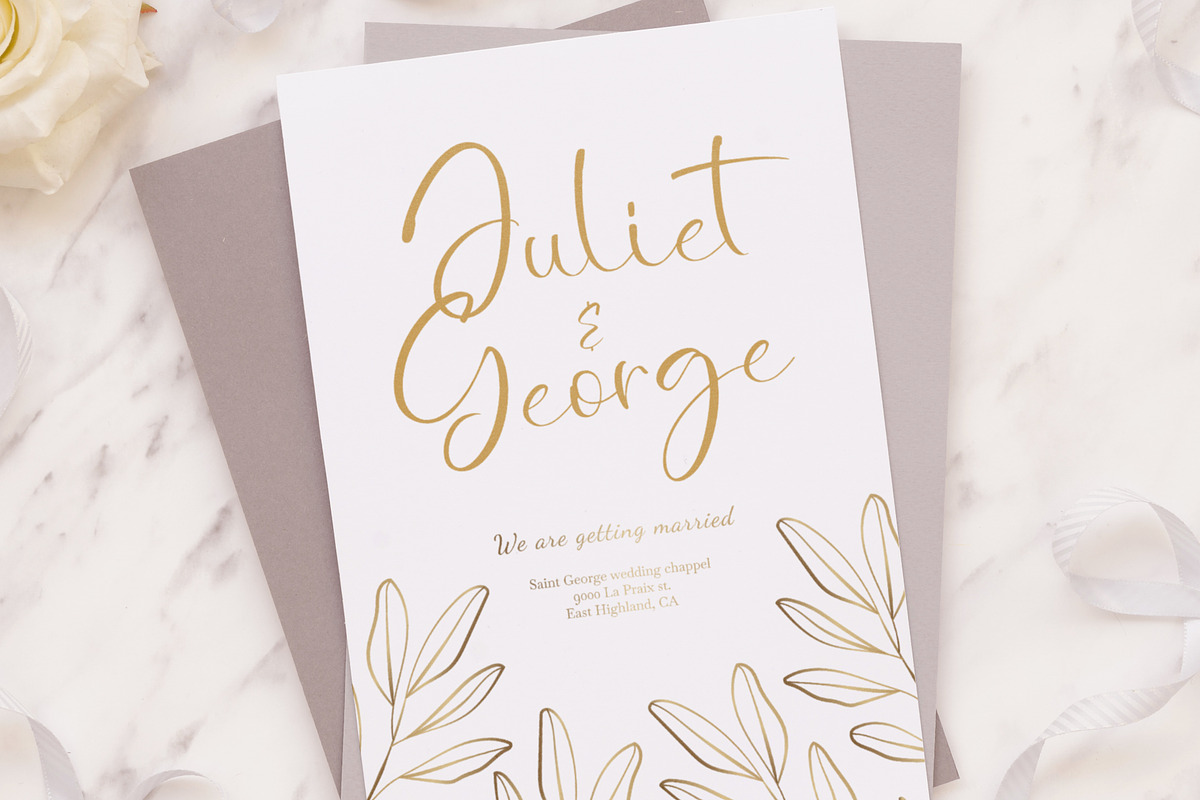 Wedding Bliss - Romantic Handwritten, a Handwritten Font by Letterara (Photo 4 of 12)