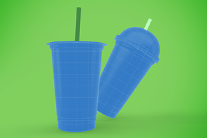 Transparent Plastic Cup Mockup