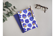 Blue Pansies Seamless Pattern, a Pattern Graphic by MarynaPetrovska (Thumbnail 6 of 11)