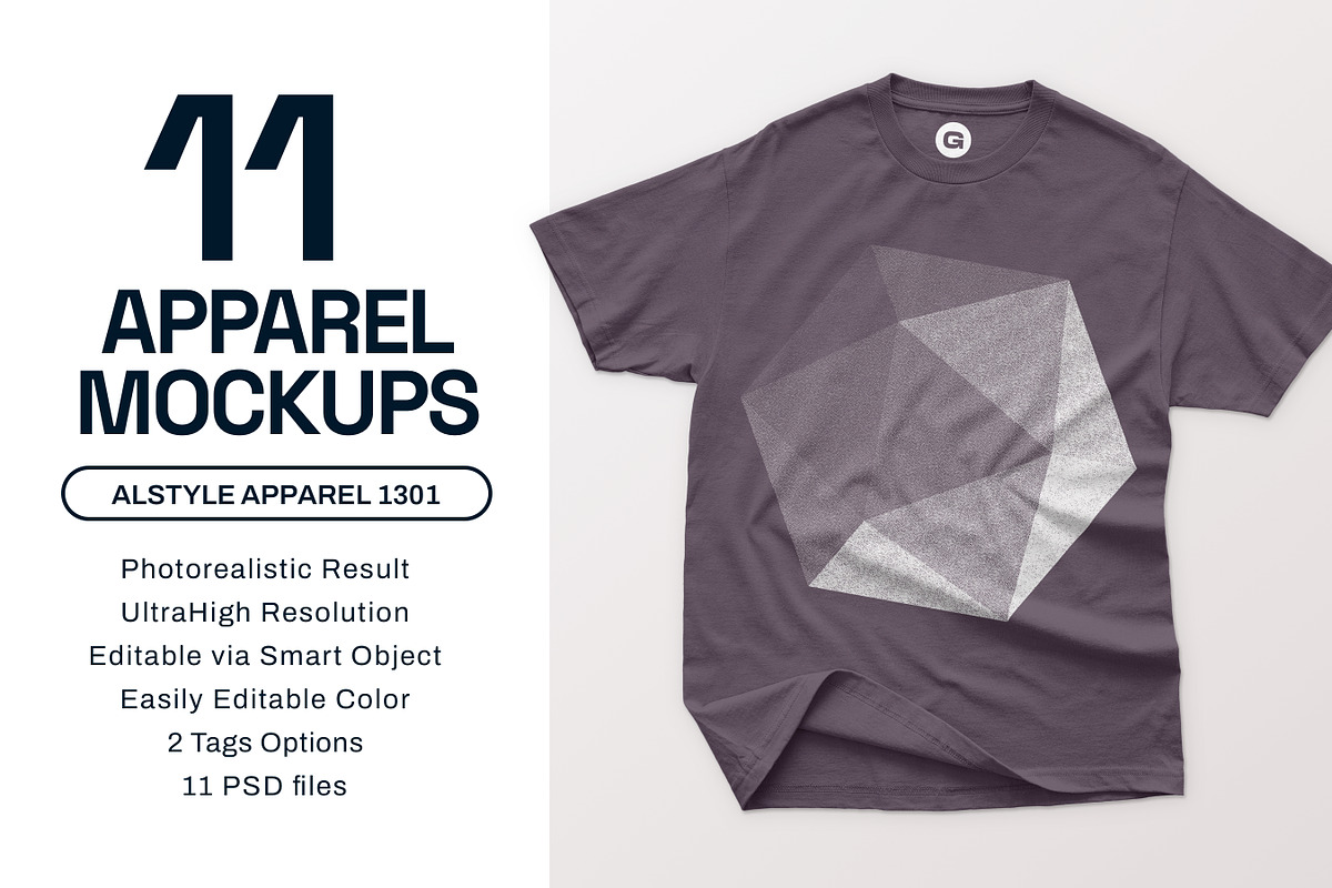 Alstyle Apparel 1301 T-Shirt Mockups, a Shirt Mockup by GraphicHero (Photo 1 of 9)