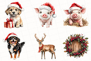 Christmas Farm Watercolor Clipart, an Illustration by OK Design (Thumbnail 4 of 5)