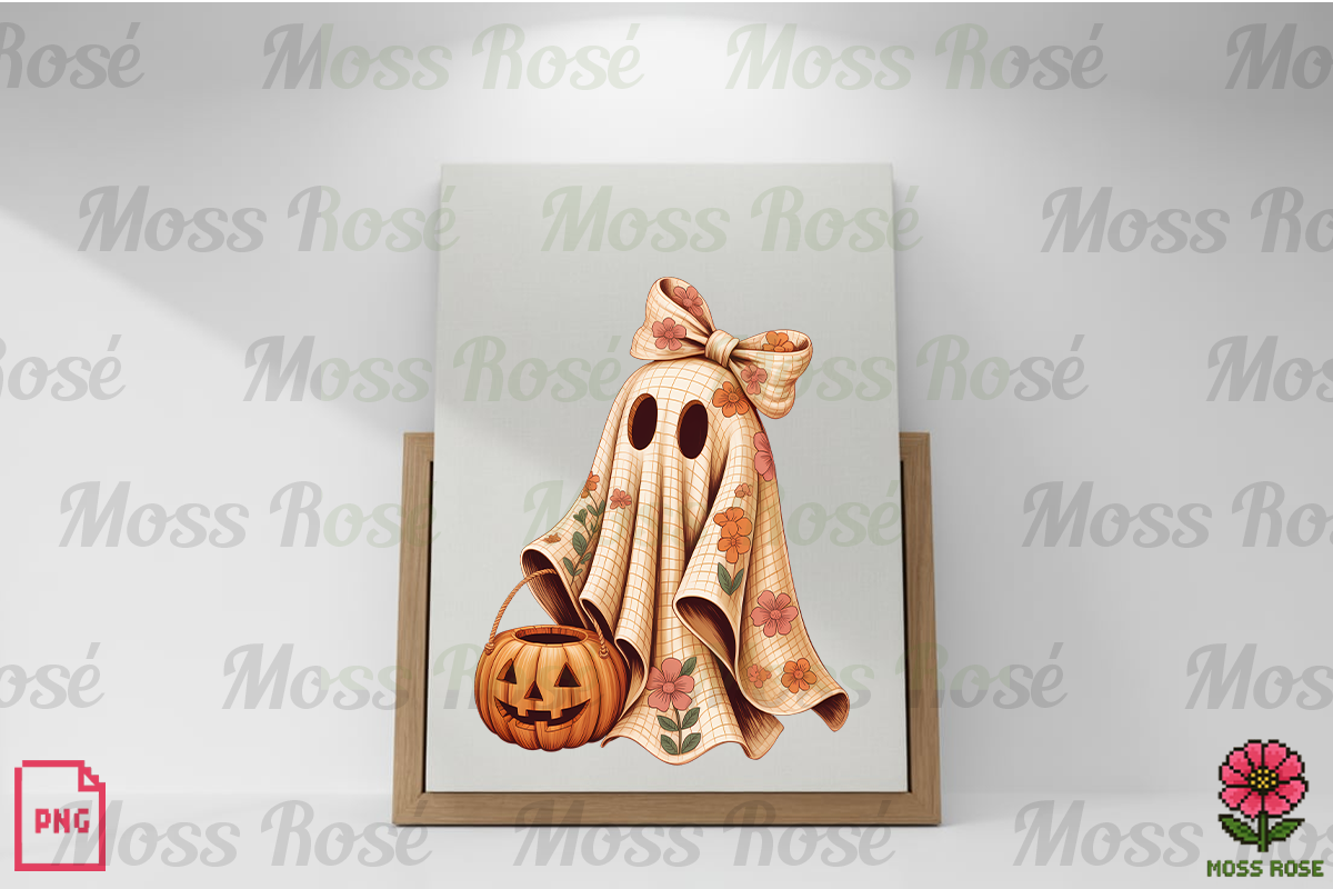 Floral Ghost with Pumpkin, a Graphic by Moss Rose (Photo 3 of 3)