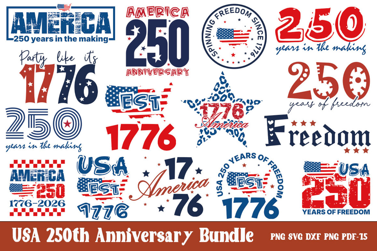 USA 250th Anniversary SVG Bundle, an Object Graphic by FiveStarCrafting (Photo 1 of 14)