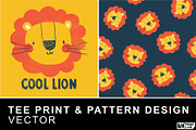 CUTE LION PRINT AND PATTERN PACK, an Animal Illustration by MKE Print Lab. (Thumbnail 1 of 2)