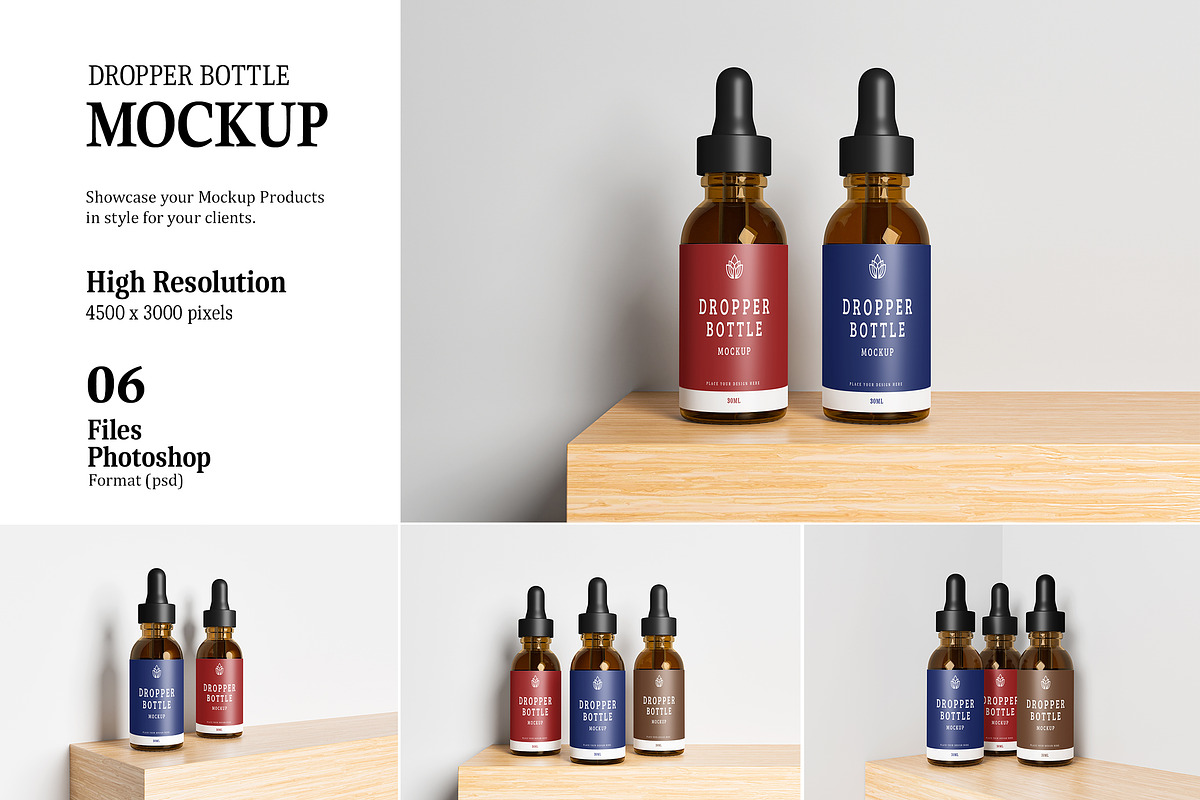 Dropper Bottle Mockup, a Packaging Mockup by AndikaGraphic (Photo 1 of 7)