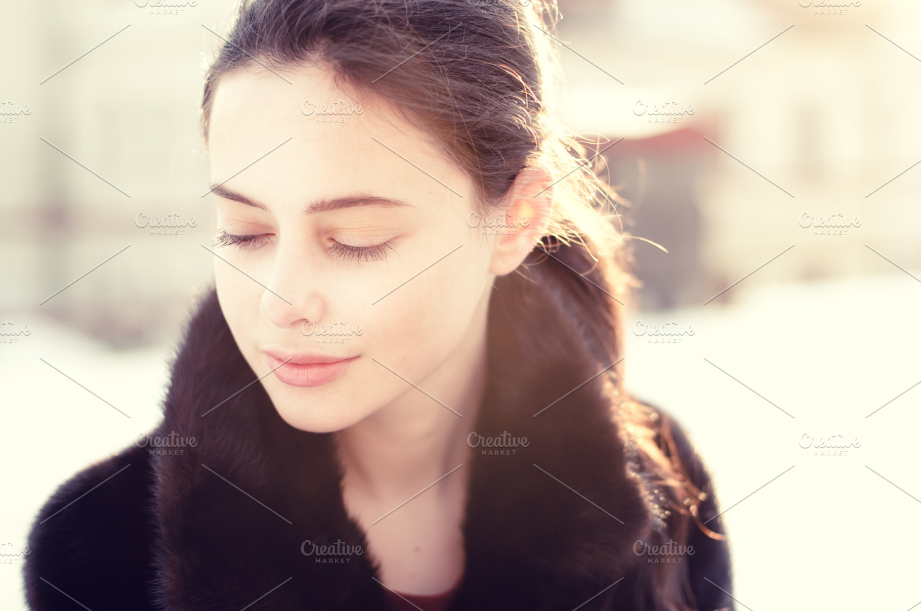 Pretty girl in a fur coat containing girl, female, and young, a Beauty & Fashion Photo by Aleshyn Andrei