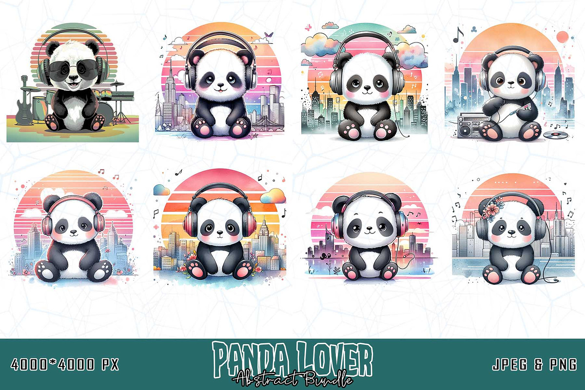 Cute Panda T-shirt Design Bundle, an Illustration by Sofia's Fashion (Photo 2 of 3)