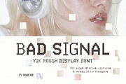 Bad Signal: Y2K Rough Display Font, a Sans Serif Font by Mneme (Thumbnail 1 of 9)