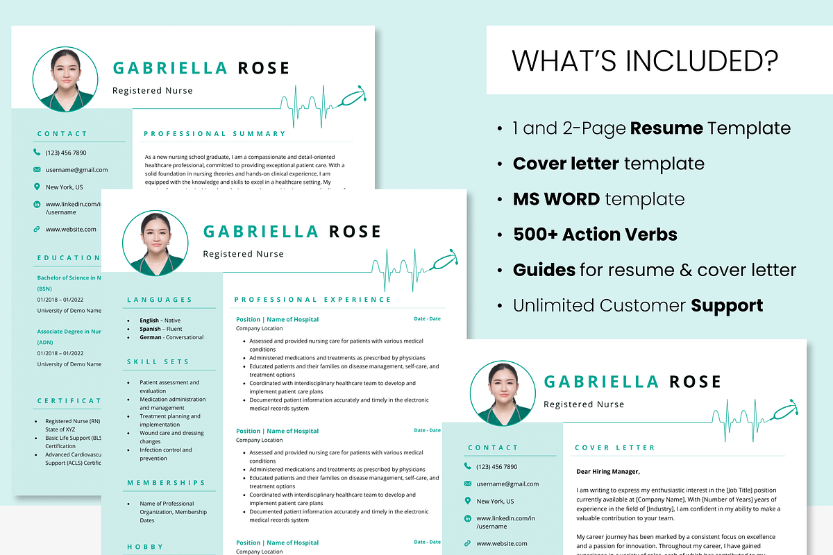 Nursing Resume Cover Letter Template, a Resume Template by MondaySpark (Photo 6 of 8)