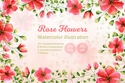 Roses Watercolor Illustration, a Texture Illustration by Anna Kopylova (Thumbnail 1 of 8)