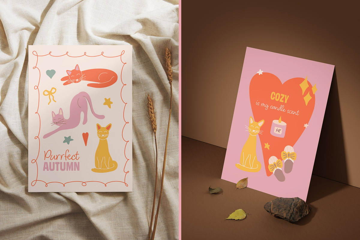 Cute cozy autumn graphics & patterns, a Seasonal Illustration by CapriceMeDesigns (Photo 7 of 24)