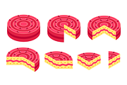 Isometric Cake Set, Slice Diagrams, a Food Illustration by Ilia Design (Thumbnail 2 of 10)