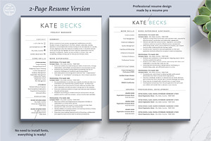 Professional Resume Template CV Word