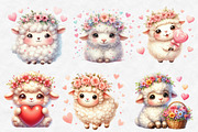 Cute Valentine Sheep Clipart, an Illustration by Designworld (Thumbnail 2 of 6)