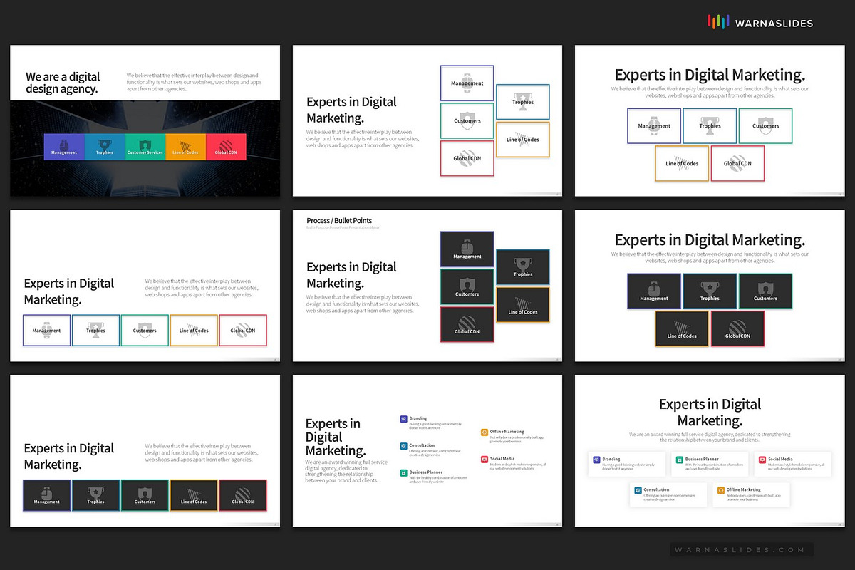5 Bullet Points PowerPoint Templates, a Presentation Template by Warna Works (Photo 5 of 21)