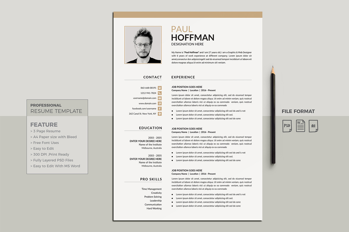 Resume Template / CV, a Resume Template by deviserpark (Photo 1 of 4)