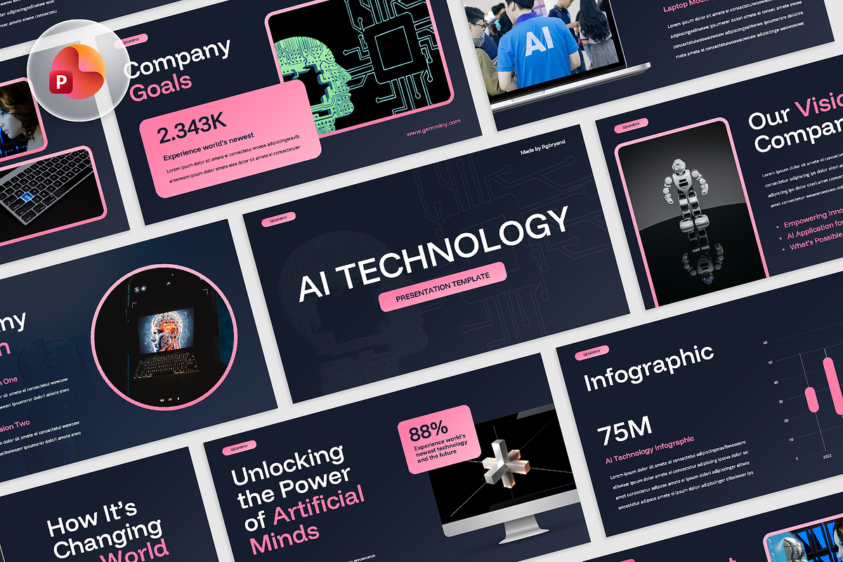 AI Technology PowerPoint, a Presentation Template by rgbryand (Photo 1 of 7)