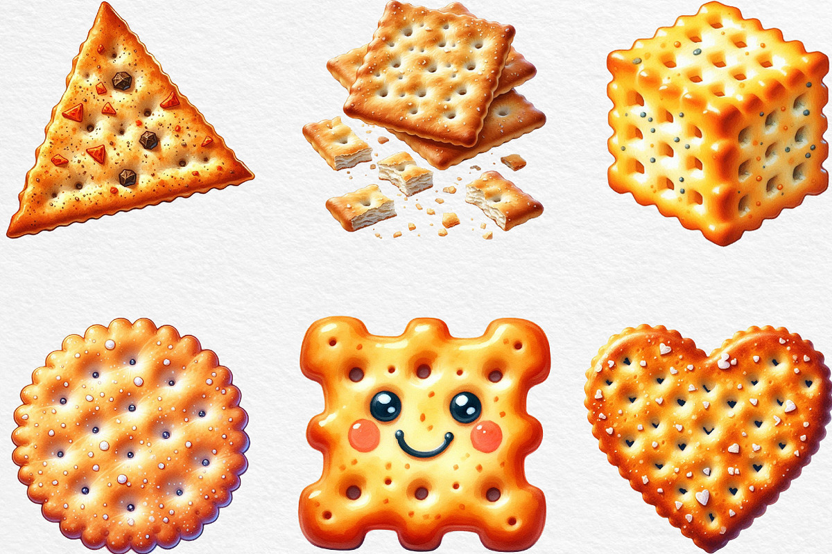 Cracker Watercolor Clipart, an Illustration by Black Bird Studio (Photo 5 of 6)