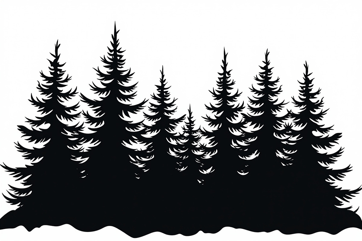 Pine Forest Silhouette Bundle, a Graphic by balal (Photo 11 of 16)