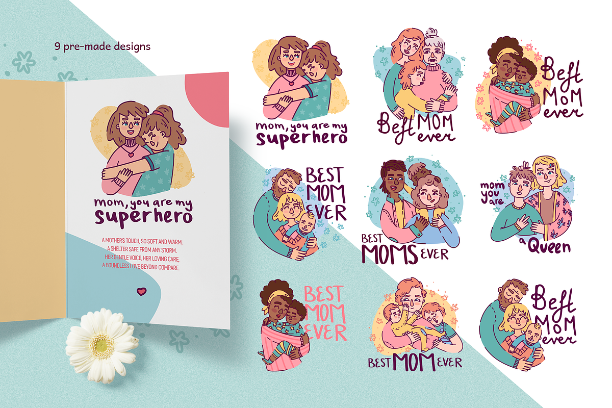 Set of Best Mom Ever illustrations, a Person Illustration by Uniyok (Photo 2 of 9)