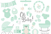 Vector Baby Clipart in Mint, an Illustration by Amanda Ilkov (Thumbnail 1 of 2)