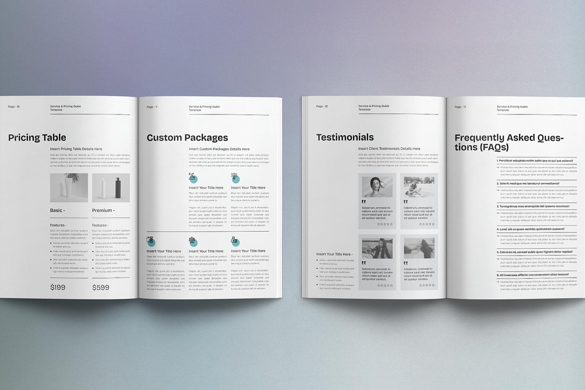 Service and Pricing Guide Template, a Magazine Template by E-Type (Photo 4 of 7)