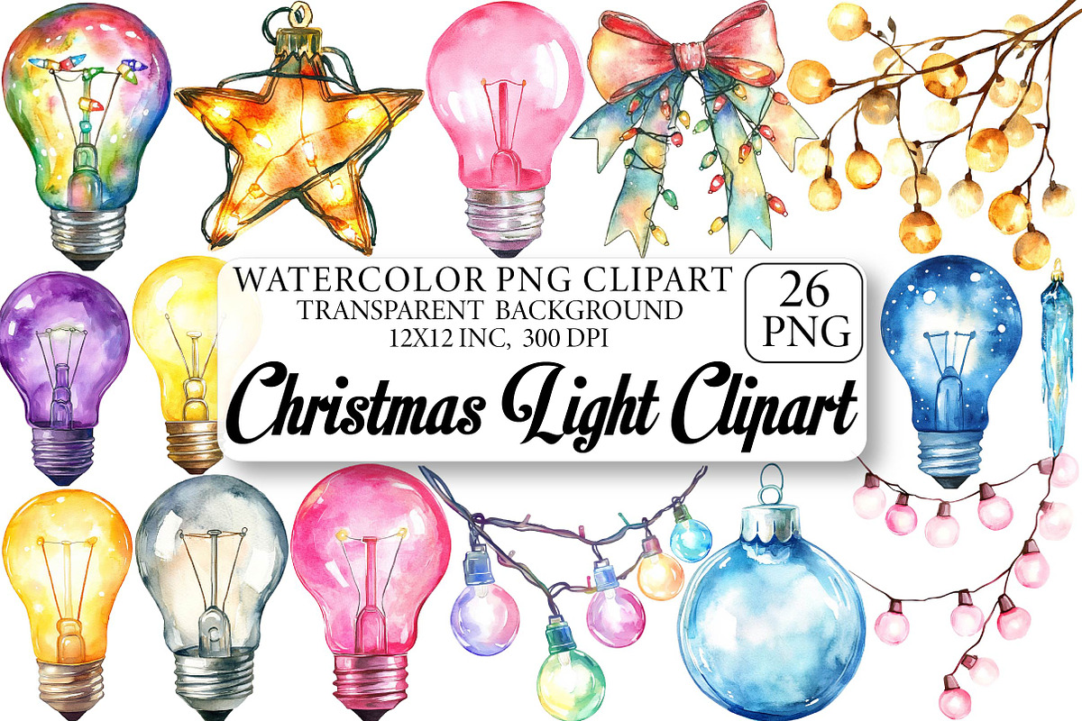 Christmas Light Clipart, an Illustration by DreamPrint404 (Photo 1 of 6)