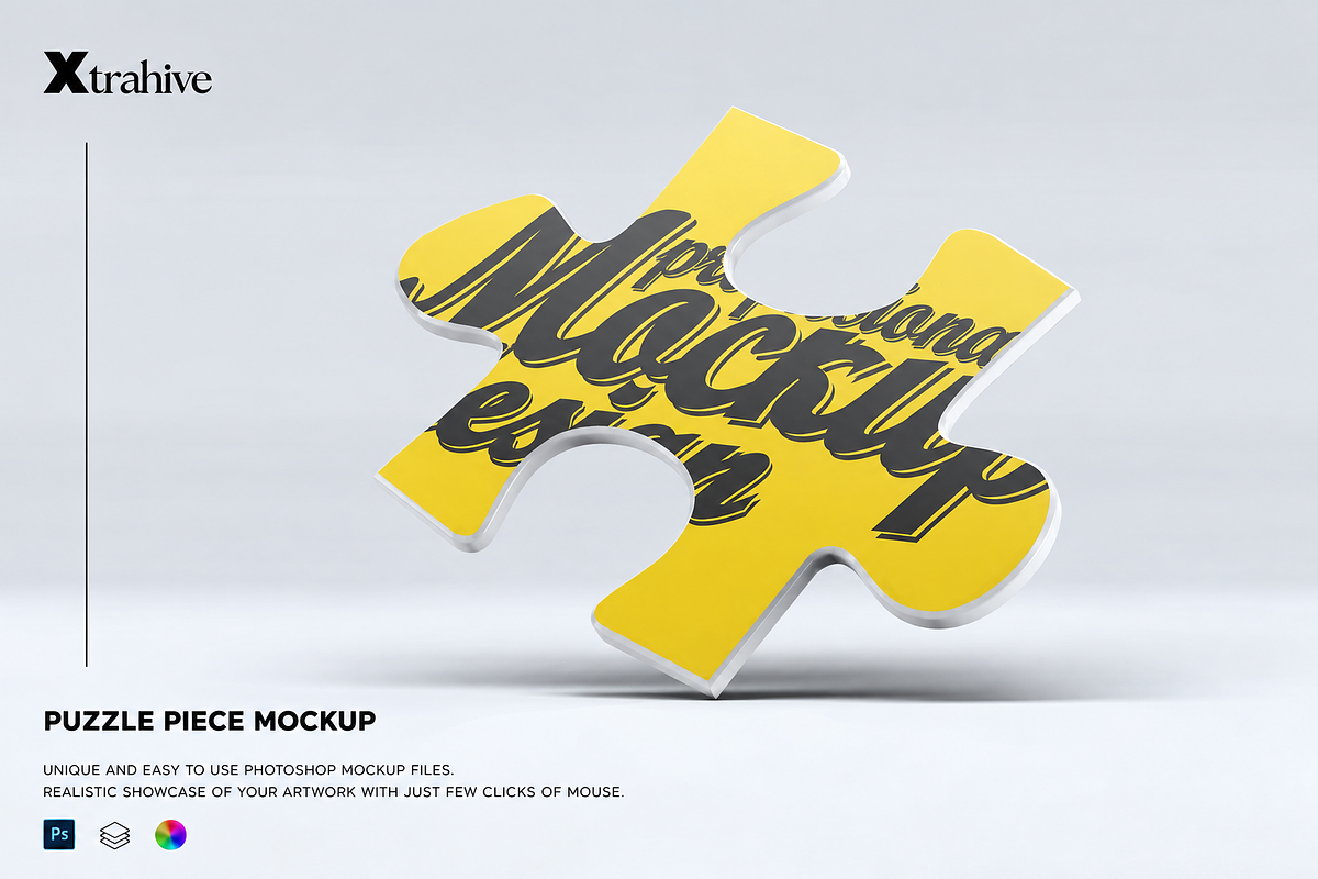 One Puzzle Piece Mockup, an Advertising Mockup by Xtrahive (Photo 1 of 2)