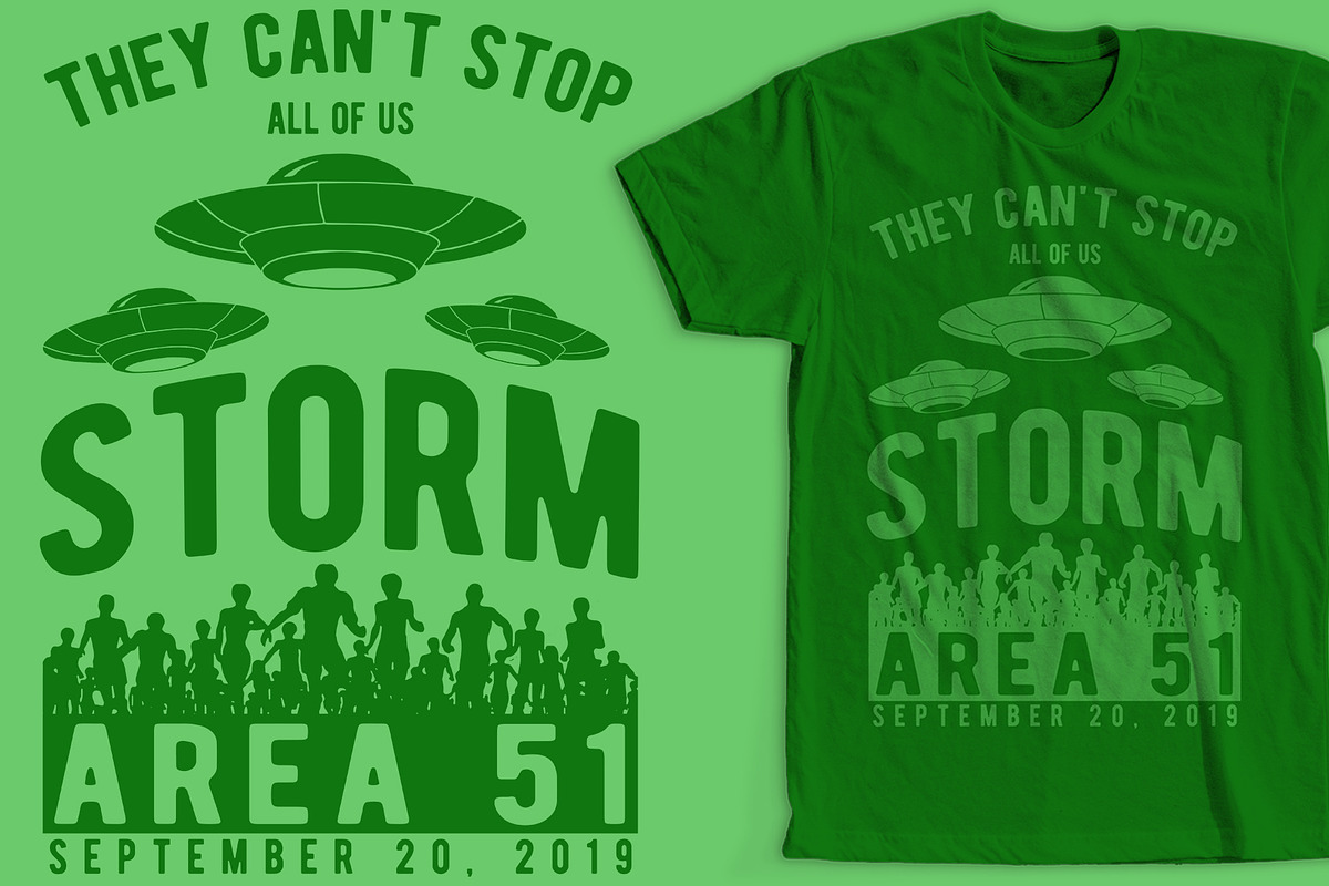 Storm Area 51 T-Shirt Design, an Illustration by CJR Designs (Photo 1 of 3)