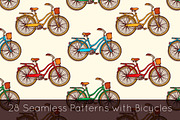 28 Bicycles seamless patterns set, a Pattern Graphic by IreneArt illustrations (Thumbnail 1 of 5)