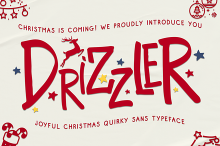 Drizzler - Quirky Christmas Sans, a Sans Serif Font by Indotype Foundry