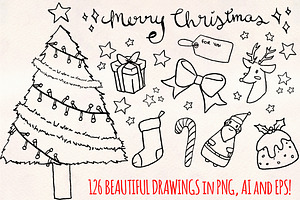 120 Christmas Vector Illustrations