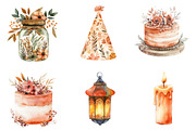 Boho Terracotta Birthday Clipart, an Illustration by SinaCreation (Thumbnail 4 of 5)