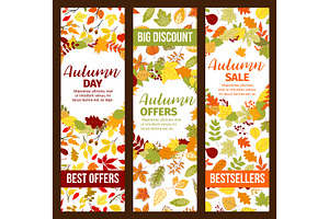 Autumn Sale Discount Promo Fall Seasonal Banners